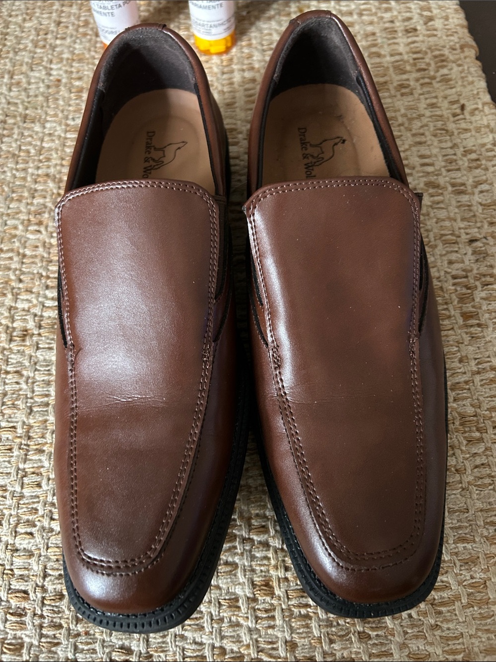 Brown Leather Slip-On Loafers